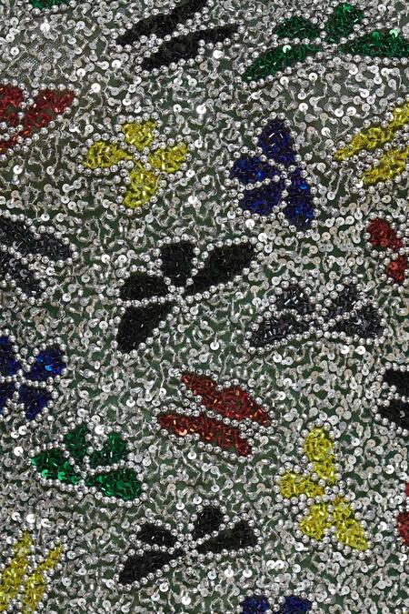 Chisel By Meghna Ramrakhiya Green Net Round Embellished Gown at Aza Fashions Chisel By Meghna Ramrakhiya_Green Net Round Embellished Gown _at_Aza_Fashions