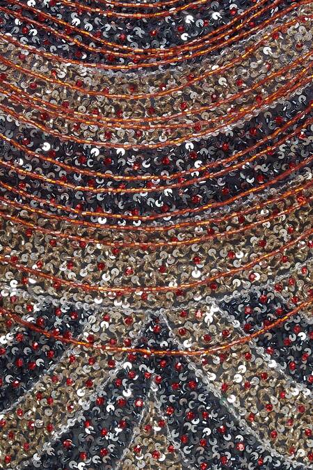 Chisel By Meghna Ramrakhiya_Multi Color Net Round Embellished Short Dress _at_Aza_Fashions