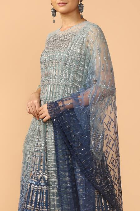 Buy Tarun Tahiliani Blue Tulle Round Embroidered Anarkali Set Online at Aza Fashions Buy_Tarun Tahiliani_Blue Tulle Round Embroidered Anarkali Set _Online_at_Aza_Fashions
