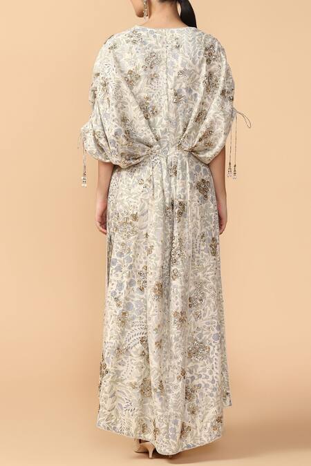 Shop Tarun Tahiliani Multi Color Tusser Silk Embroidered Jacket Pant Set at Aza Fashions Shop_Tarun Tahiliani_Multi Color Tusser Silk Embroidered Jacket Pant Set _at_Aza_Fashions