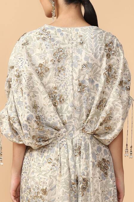 Shop Tarun Tahiliani Multi Color Tusser Silk Embroidered Jacket Pant Set Online at Aza Fashions Shop_Tarun Tahiliani_Multi Color Tusser Silk Embroidered Jacket Pant Set _Online_at_Aza_Fashions