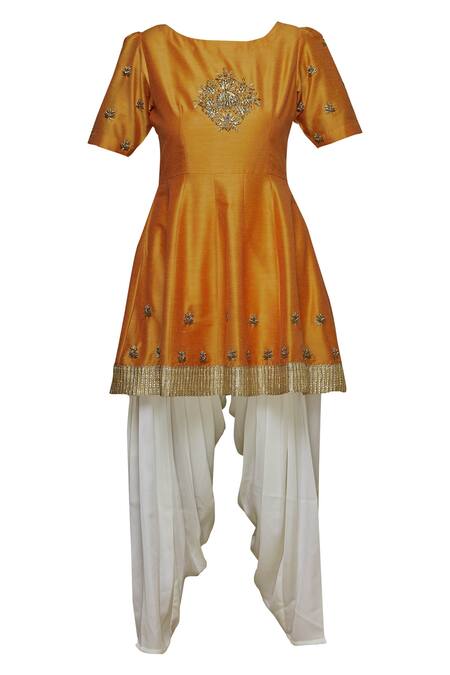Buy Ranian Orange Net, Silk Blend Round Embellished Kurta Set Online at Aza Fashions Buy_Ranian_Orange Net, Silk Blend Round Embellished Kurta Set _Online_at_Aza_Fashions