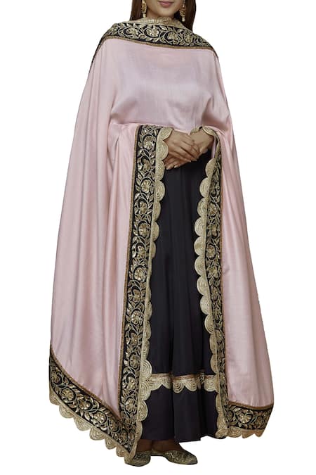Ranian_Black , Modal Diamond Backless Anarkali With Dupatta _Online_at_Aza_Fashions
