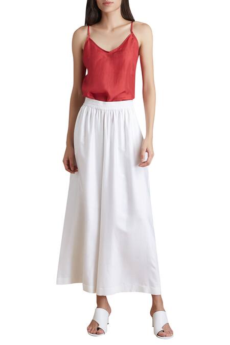 Anomaly_White Cotton Silk Palazzos_Online_at_Aza_Fashions