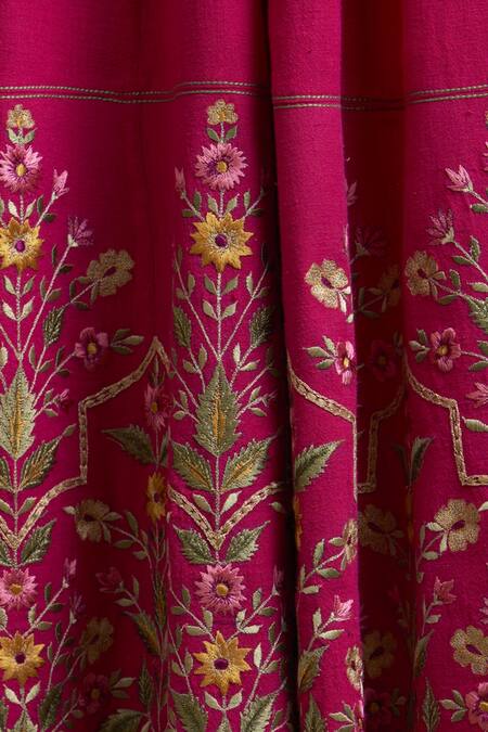 Shop Sue Mue Pink Handloom Cotton Round Embroidered Anarkali Online at Aza Fashions Shop_Sue Mue_Pink Handloom Cotton Round Embroidered Anarkali _Online_at_Aza_Fashions