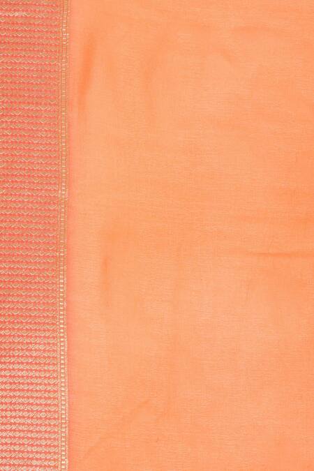 Buy_Ekaya Banaras_Orange Handwoven Banarasi Saree_Online_at_Aza_Fashions