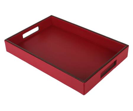 Buy Sammsara Red Pu Leather Rectangle Tray Online at Aza Fashions Buy_Sammsara_Red Pu Leather Rectangle Tray_Online_at_Aza_Fashions