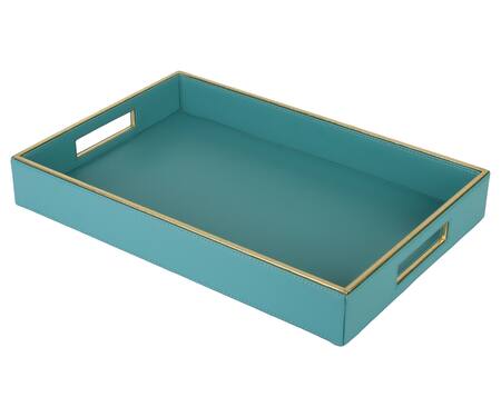 Buy_Sammsara_Blue Pu Leather Rectangle Tray_Online_at_Aza_Fashions