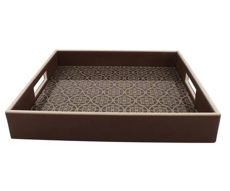 Buy_Sammsara_Brown Pu Leather Ceylon Serving Tray_Online_at_Aza_Fashions