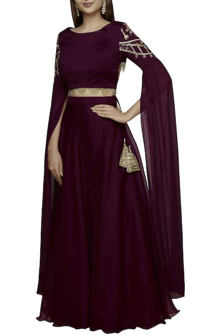 Samyukta Singhania Embroidered Purple Lehenga Set 