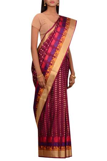 Samyukta Singhania_Pink Kanchipuram Silk Saree_Online_at_Aza_Fashions