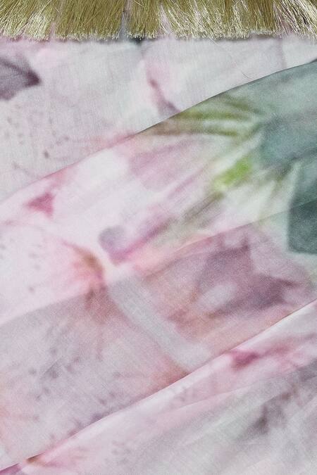 Swatee Singh Pink Printed Saree With Blouse at Aza Fashions Swatee Singh_Pink Printed Saree With Blouse _at_Aza_Fashions