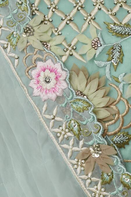 Sonali Gupta Blue Blended Silk Bateau Embroidered Anarkali With Dupatta at Aza Fashions Sonali Gupta_Blue Blended Silk Bateau Embroidered Anarkali With Dupatta _at_Aza_Fashions