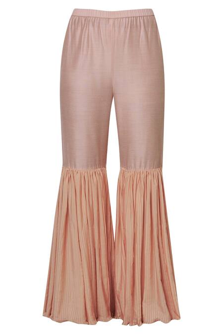 Shop_Sonali Gupta_Peach Blended Silk Round Embellished Kurta Sharara Set  _Online_at_Aza_Fashions