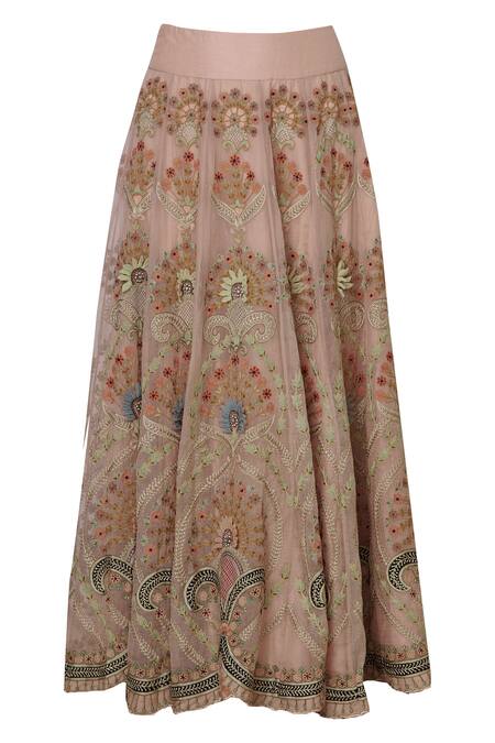 Shop Sonali Gupta Pink Pure Organza Round Embroidered Kurta Lehenga Set Online at Aza Fashions Shop_Sonali Gupta_Pink Pure Organza Round Embroidered Kurta Lehenga Set _Online_at_Aza_Fashions