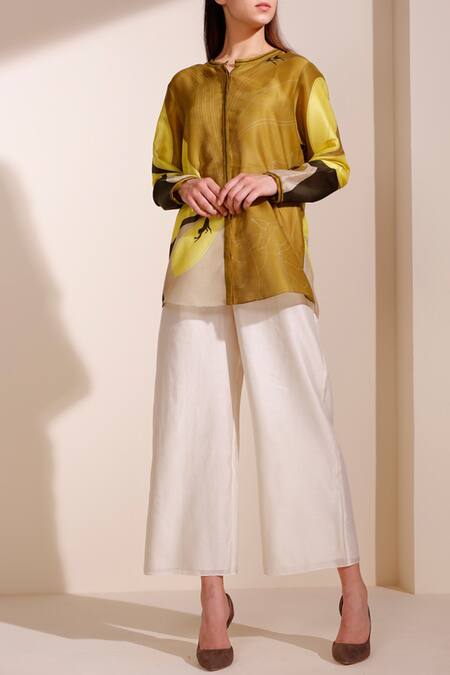 AMPM Yellow Chanderi Shirt