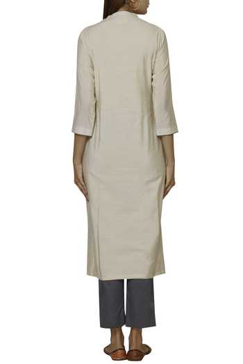 Adara Khan Beige Embroidered Kurta Set  2