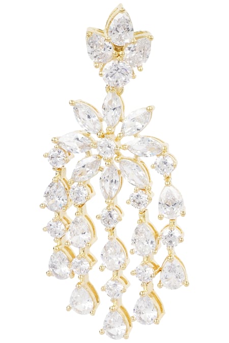Shop_Auraa Trends_Gold Plated Imitation Diamonds Crystal Danglers _Online_at_Aza_Fashions