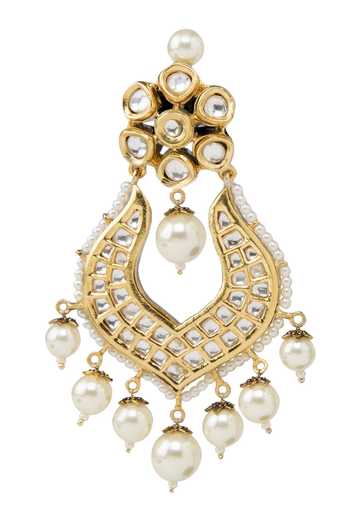 Auraa Trends_Gold Plated Stones, Beads Kundan Danglers _Online_at_Aza_Fashions