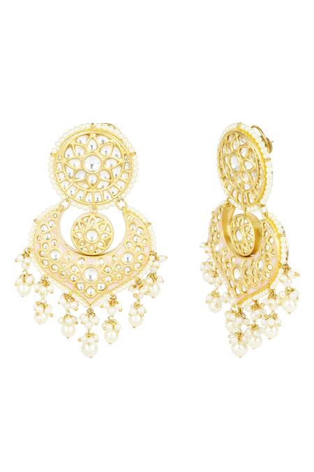 Auraa Trends_Gold Plated Stone, Kundan, Beads Danglers_Online_at_Aza_Fashions