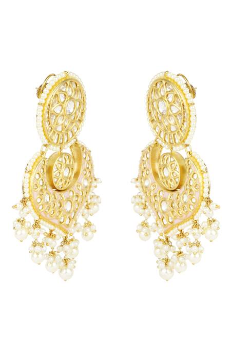 Buy_Auraa Trends_Gold Plated Stone, Kundan, Beads Danglers_Online_at_Aza_Fashions