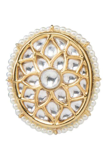 Auraa Trends_Gold Plated Stones, Beads Kundan Studs_Online_at_Aza_Fashions