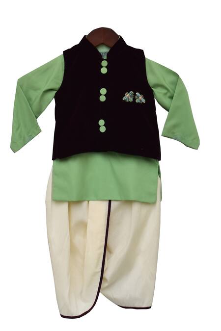 Fayon Kids Wine Cotton, Crepe Embroidery Nehru Jacket Kurta Set Online at Aza Fashions Fayon Kids_Wine Cotton, Crepe Embroidery Nehru Jacket Kurta Set _Online_at_Aza_Fashions