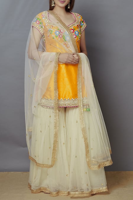 Preeti S Kapoor Embroidered Kurta Sharara Set 