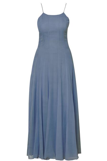 Shop Silky Bindra Blue Net, Georgette, Shantoon Kurta And Jacket Round Embroidered Set Online at Aza Fashions Shop_Silky Bindra_Blue Net, Georgette, Shantoon Kurta And Jacket Round Embroidered Set _Online_at_Aza_Fashions