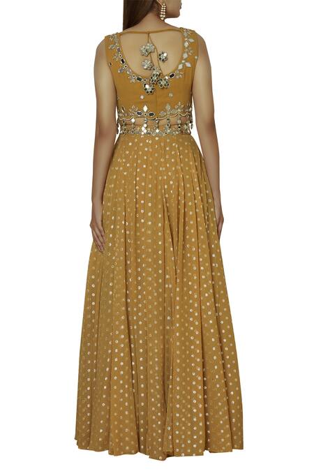 Buy Silky Bindra Yellow Net, Georgette, Shantoon Round Embroidered Lehenga Set Online at Aza Fashions Buy_Silky Bindra_Yellow Net, Georgette, Shantoon Round Embroidered Lehenga Set _Online_at_Aza_Fashions