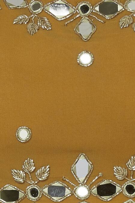 Silky Bindra Yellow Net, Georgette, Shantoon Round Embroidered Lehenga Set at Aza Fashions Silky Bindra_Yellow Net, Georgette, Shantoon Round Embroidered Lehenga Set _at_Aza_Fashions