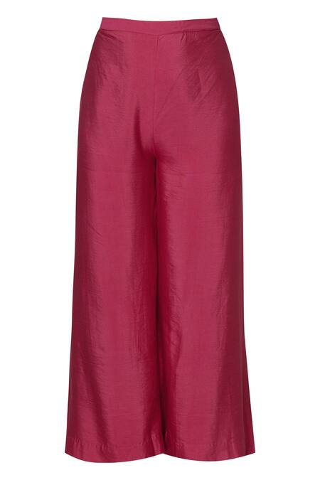 Shop Kritika Dawar Pink Chanderi Kurta Palazzo Set Online at Aza Fashions Shop_Kritika Dawar_Pink Chanderi Kurta Palazzo Set_Online_at_Aza_Fashions