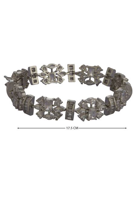 Buy_Just Shradhas_Gold Plated Crystals Bracelet_Online_at_Aza_Fashions