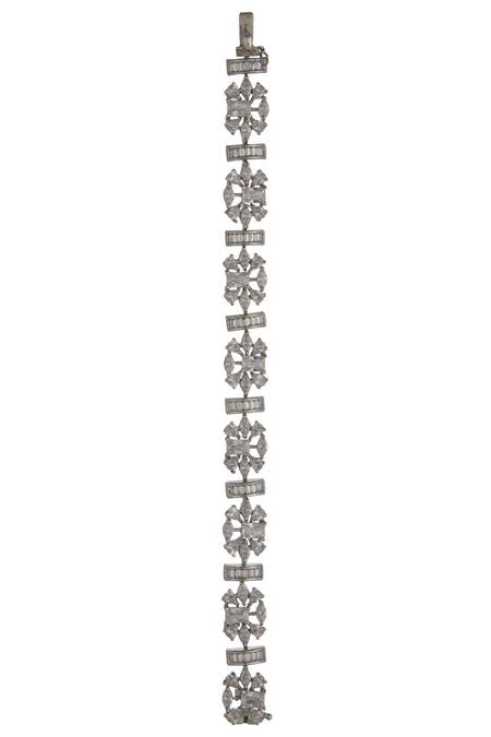 Just Shradhas_Gold Plated Crystals Bracelet_Online_at_Aza_Fashions