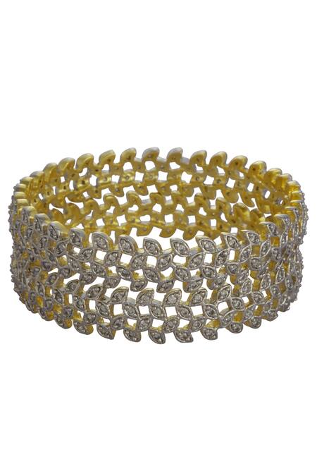 Just Shradhas Gold Plated Crystals Bangle Set Online at Aza Fashions Just Shradhas_Gold Plated Crystals Bangle Set_Online_at_Aza_Fashions