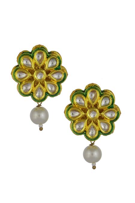 Buy_Just Shradhas_Gold Plated Pearls Bead Choker Set _Online_at_Aza_Fashions