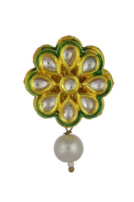 Shop_Just Shradhas_Gold Plated Pearls Bead Choker Set _Online_at_Aza_Fashions