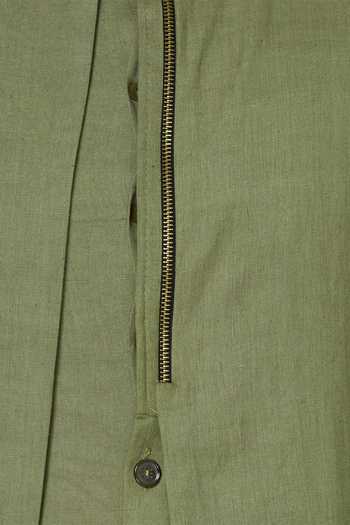 Gram Of Ink_Green Cotton Linen Dhoti Kurta Set_at_Aza_Fashions