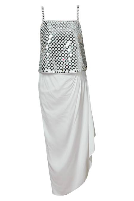 Buy Preeti S Kapoor White Net, Dupion Square Neck Embellished Jacket Skirt Set Online at Aza Fashions Buy_Preeti S Kapoor_White Net, Dupion Square Neck Embellished Jacket Skirt Set_Online_at_Aza_Fashions