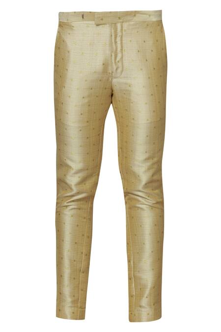 Shop_Sol By Piyush Dedhia_Gold Art Silk Woven Bundi Kurta Set  _Online_at_Aza_Fashions