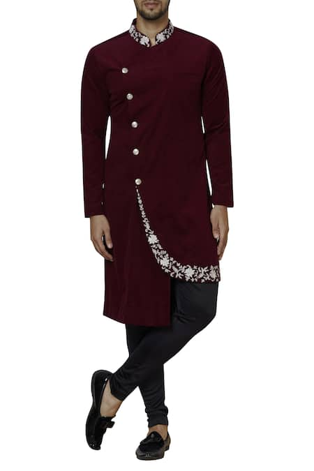 SOL by Piyush Dedhia Overlap Sherwani Set 