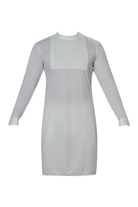 Shop_Sol By Piyush Dedhia_Red Matka Silk Overlap Sherwani Set  _Online_at_Aza_Fashions