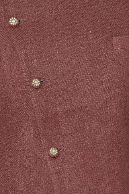 Sol By Piyush Dedhia_Red Matka Silk Overlap Sherwani Set  _at_Aza_Fashions