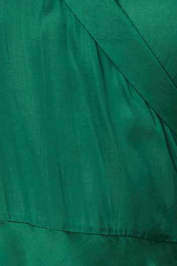 Ankita_Green Modal Satin Flared Wrap Dress_at_Aza_Fashions