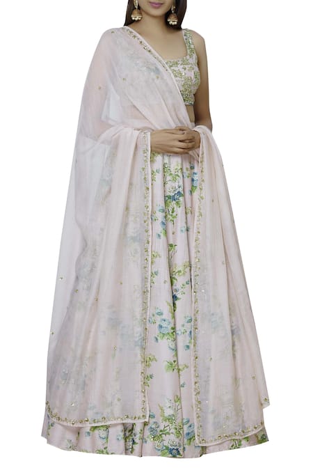 Astha Narang Chanderi Lehenga Set 