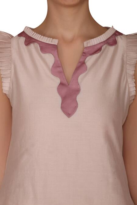 Shop_Varun Bahl_Purple Chanderi Round Kurta Set_Online_at_Aza_Fashions