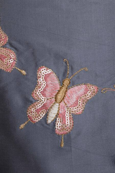 Buy Kids Lane Grey Silk Embroidered Top With Skirt Online at Aza Fashions Buy_Kids Lane_Grey Silk Embroidered Top With Skirt _Online_at_Aza_Fashions