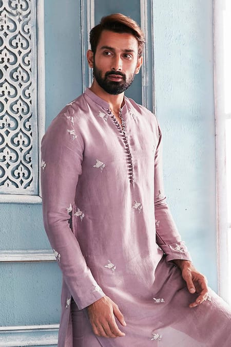 Buy Blue Terry Rayon Embroidered Resham Thread Closed Neck Kurta And Pant  Set For Men by Tisa - Men Online at Aza Fashions.