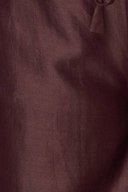 Buy Urvashi Kaur Wine Chanderi Silk Wide Leg Pant With Pleated Hem Online at Aza Fashions Buy_Urvashi Kaur_Wine Chanderi Silk Wide Leg Pant With Pleated Hem _Online_at_Aza_Fashions