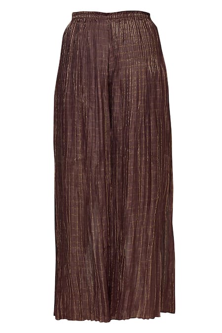 Buy Zuba Solid Brown Ankle Length Palazzos from Westside
